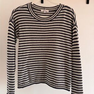 Madewell Navy and Cream Striped Knit Sweater